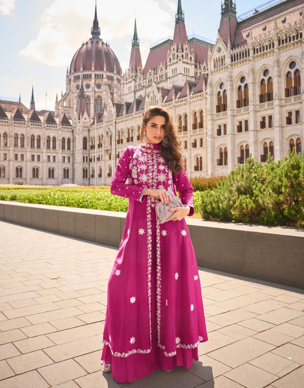 Salwar Suit with Silk Embroidered