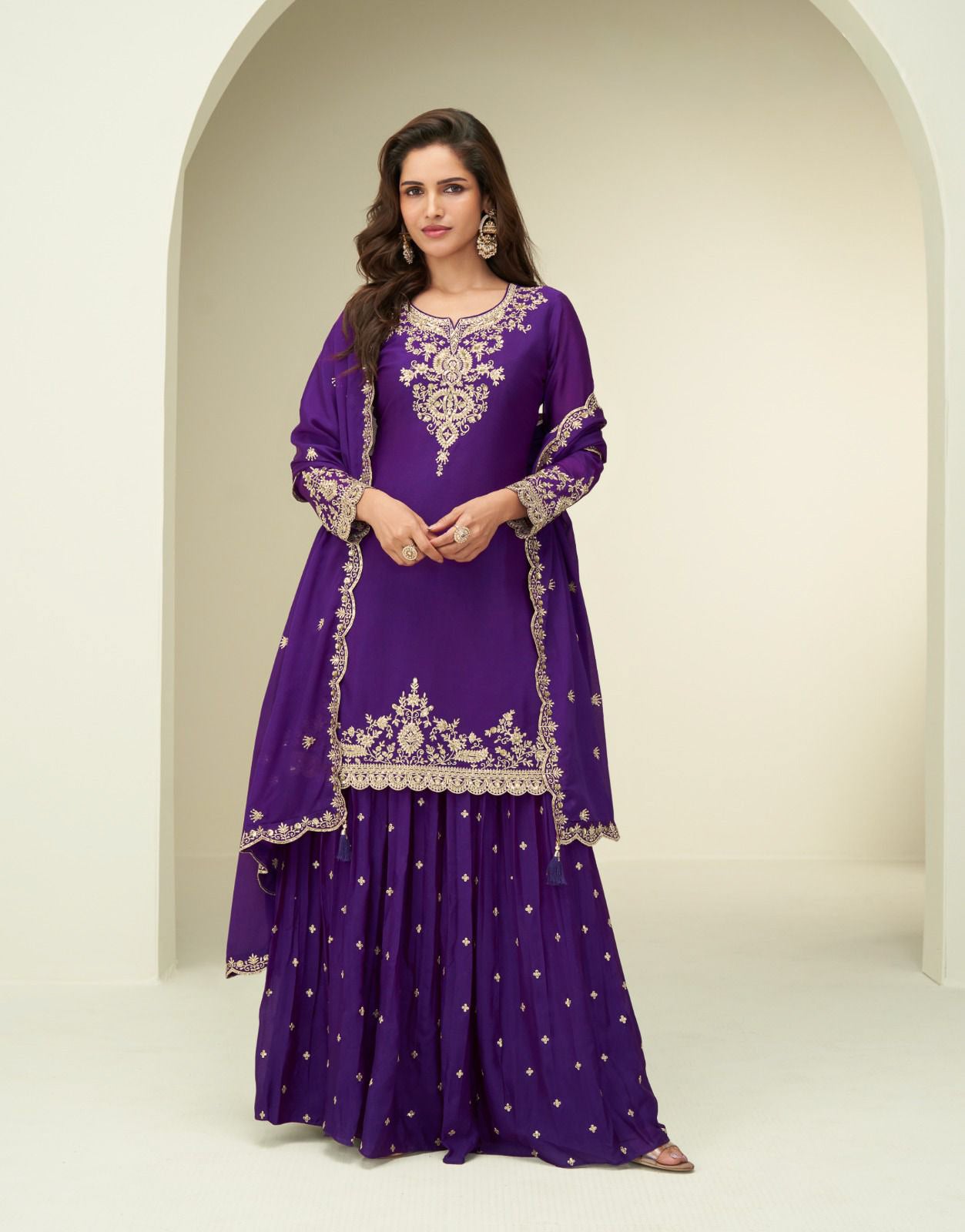 Chinon Silk Embroidered Suit Collection