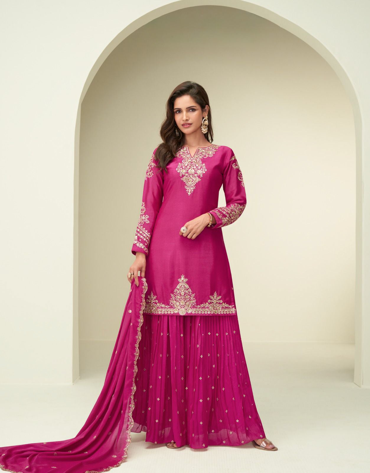 Chinon Silk Embroidered Suit Collection