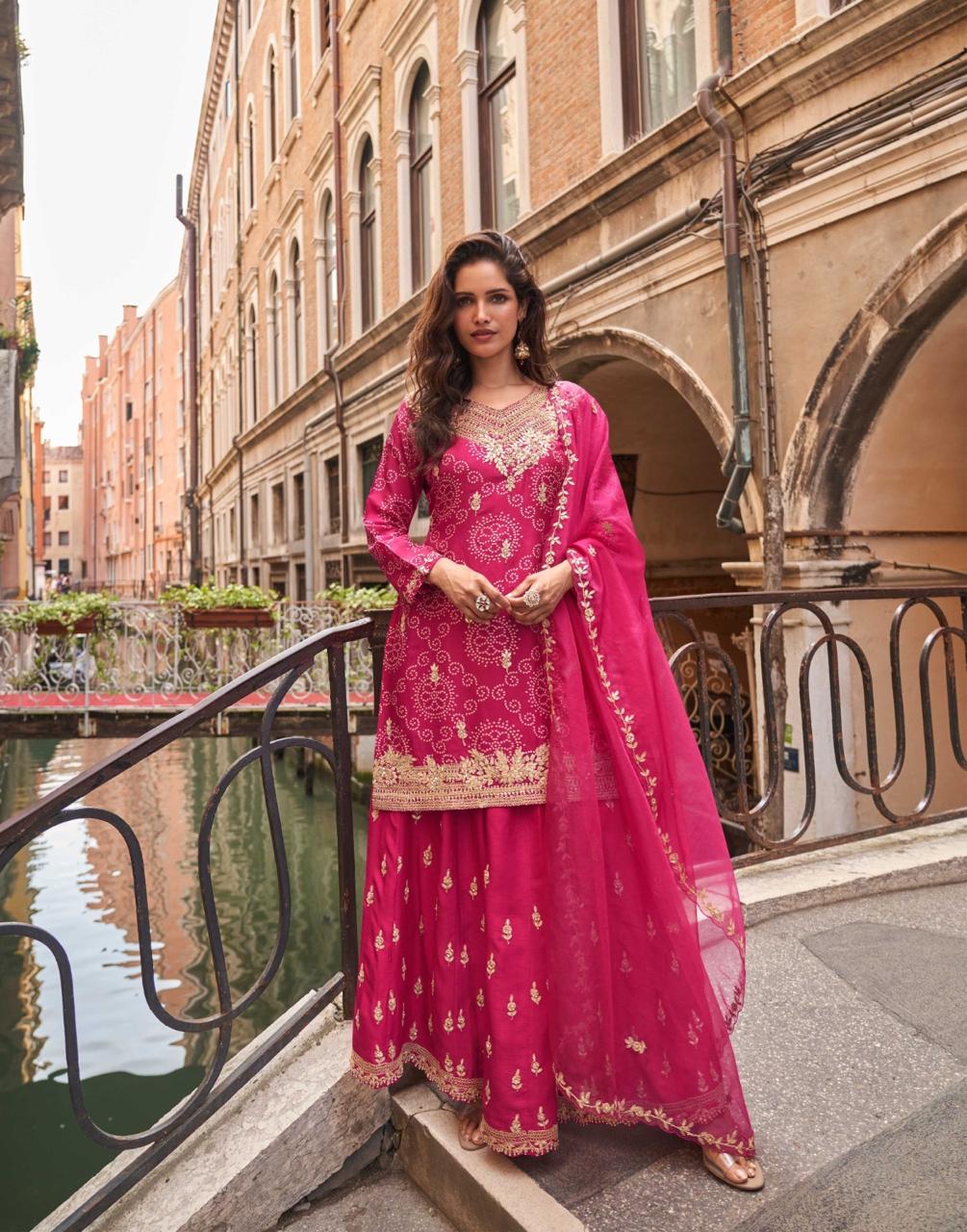 Chinon Silk Salwar Suits Collection
