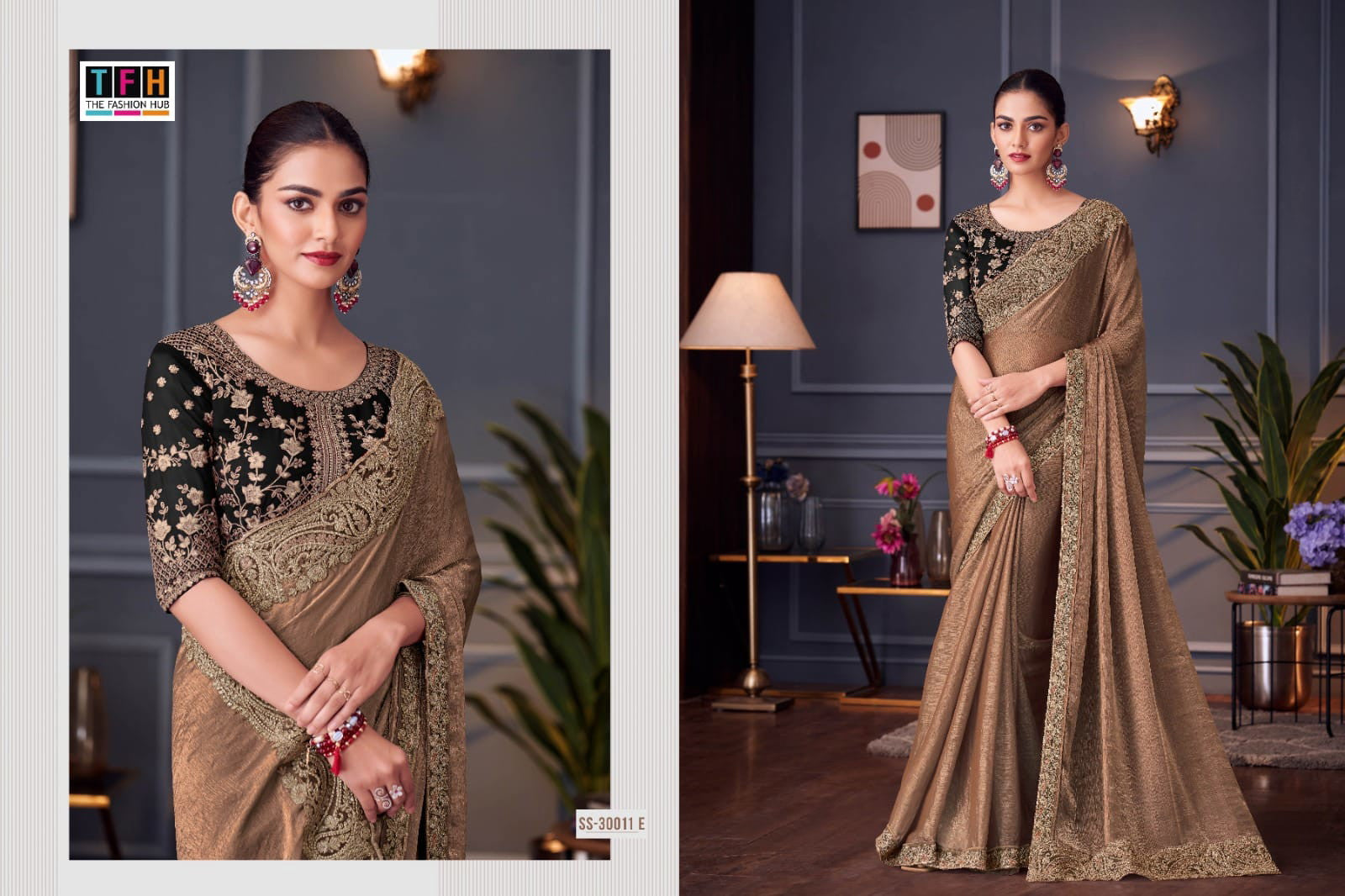 Double Tone Silk plus georgette blouse