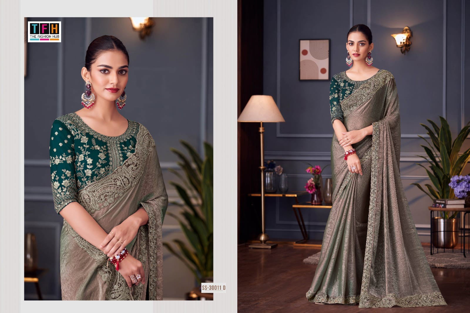 Double Tone Silk plus georgette blouse