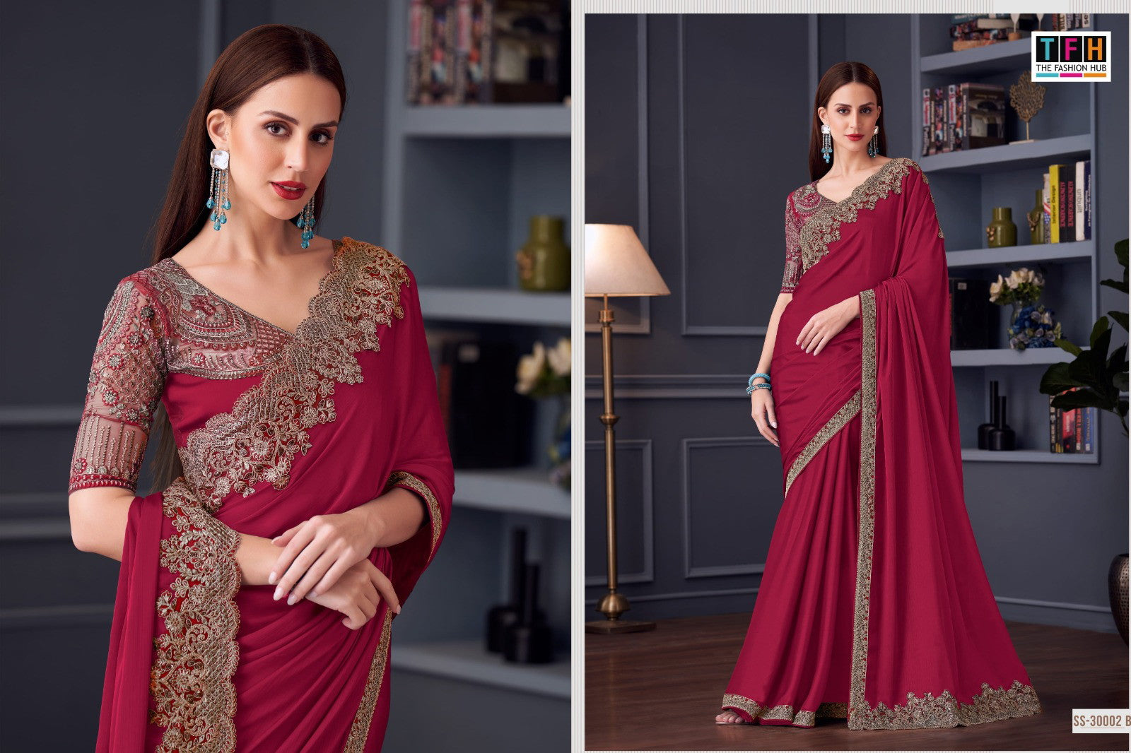 Silk Chiffon Party Wear Saree Collection
