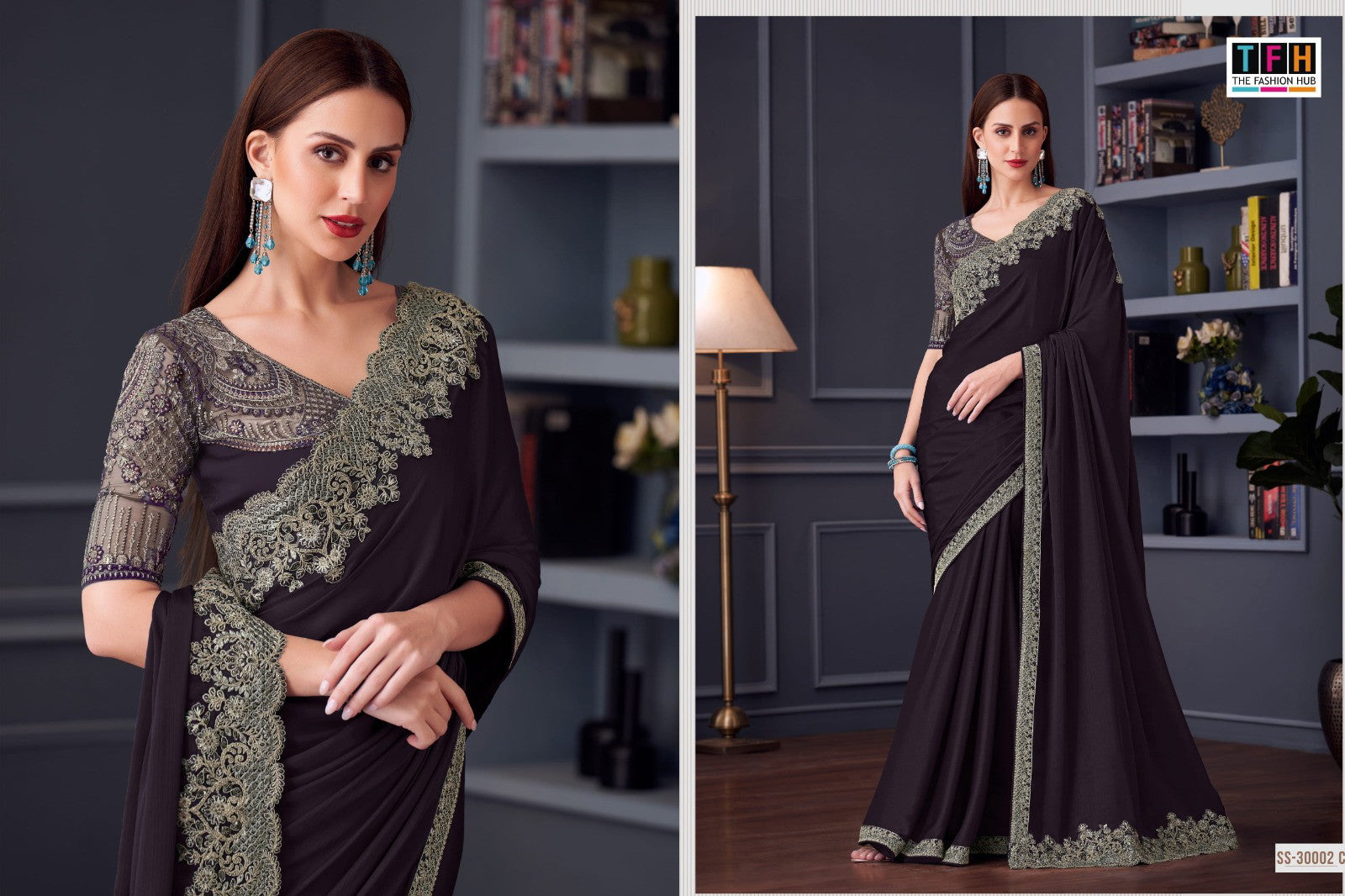 Silk Chiffon Party Wear Saree Collection