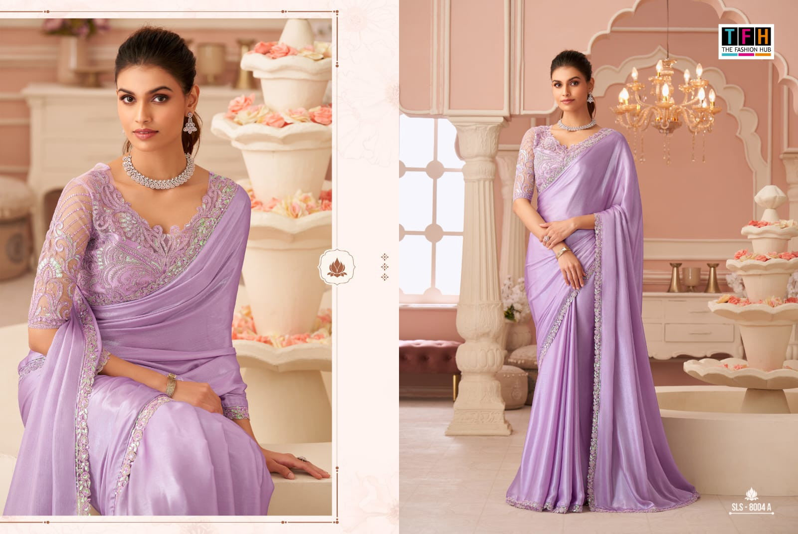 Silver Chiffon Shimmer Saree Collection