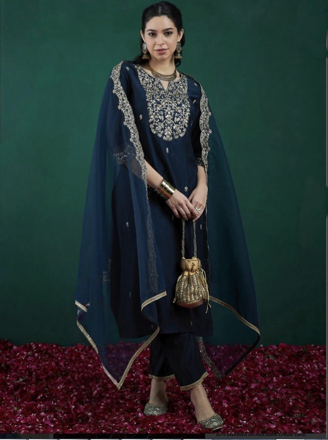 Chanderi Kurti with Dupatta