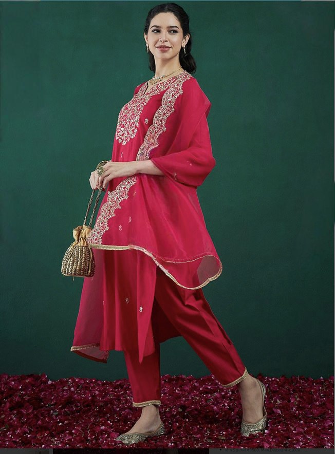 Chanderi Kurti with Dupatta