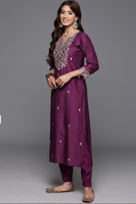 Chanderi Kurti with Dupatta