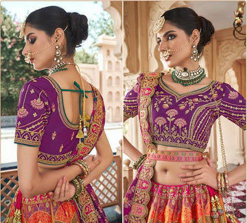 Premium Banarasi Silk With Zarkan And Cutwork Woth Clutch With Latkan Belt