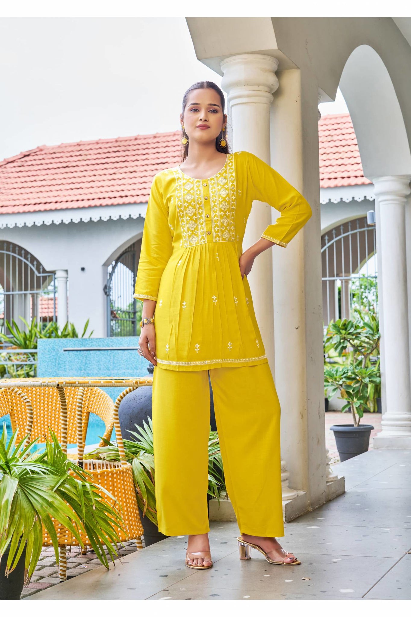 Designer Rayon Slub Co Ord Set