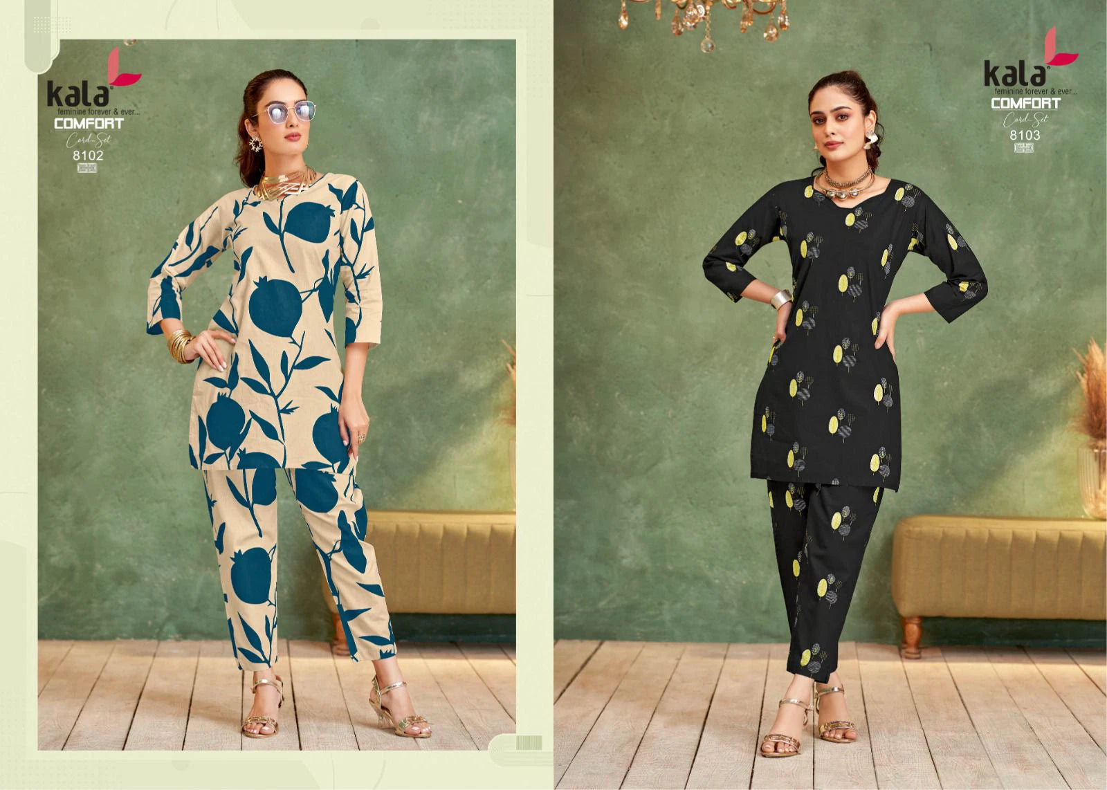 Designer Cotton Printed Indo Western Coord Set