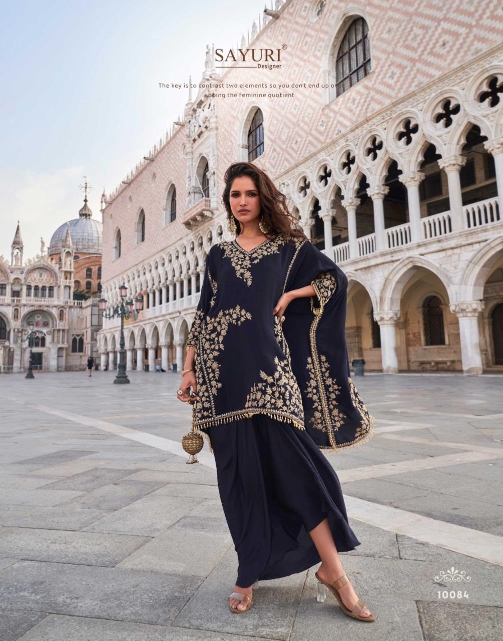 Salwar Suit Set with Crepe Embroidered