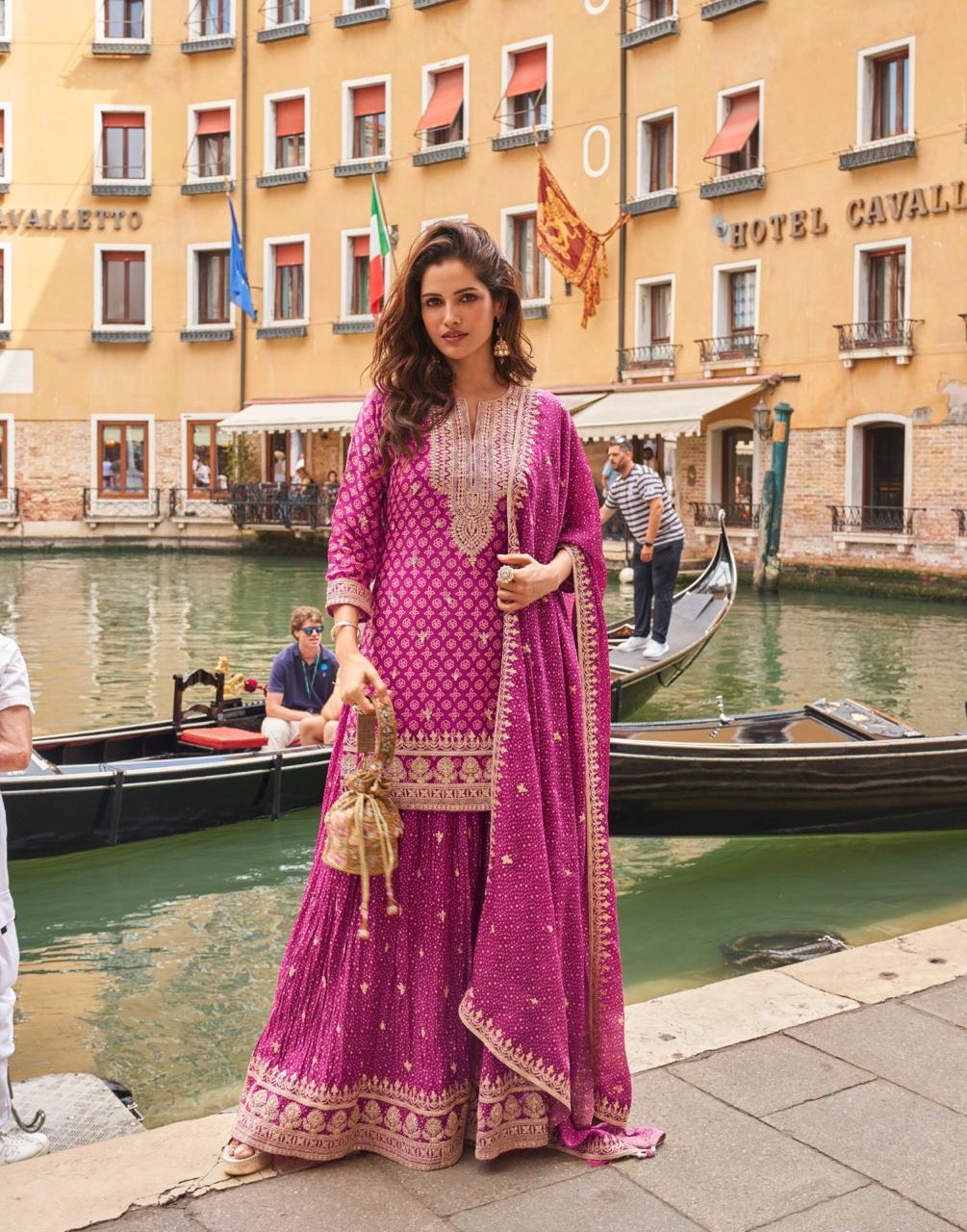 Chinon Silk Salwar Suits Collection
