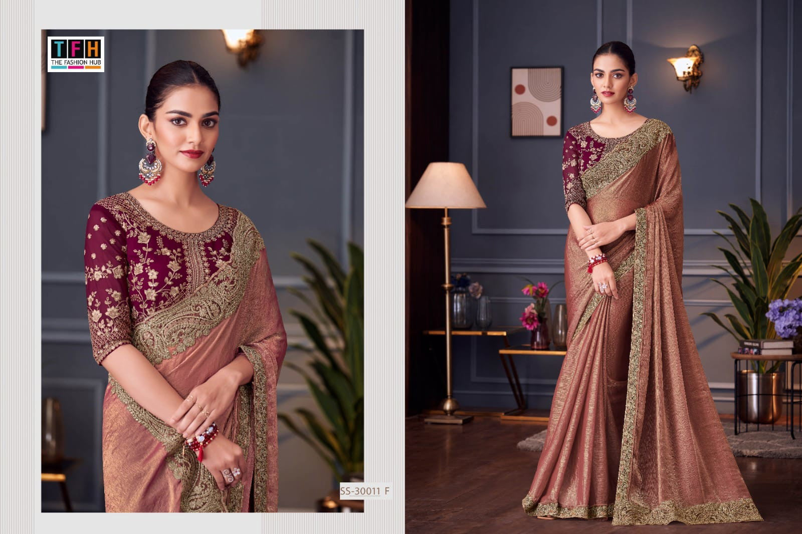 Double Tone Silk plus georgette blouse