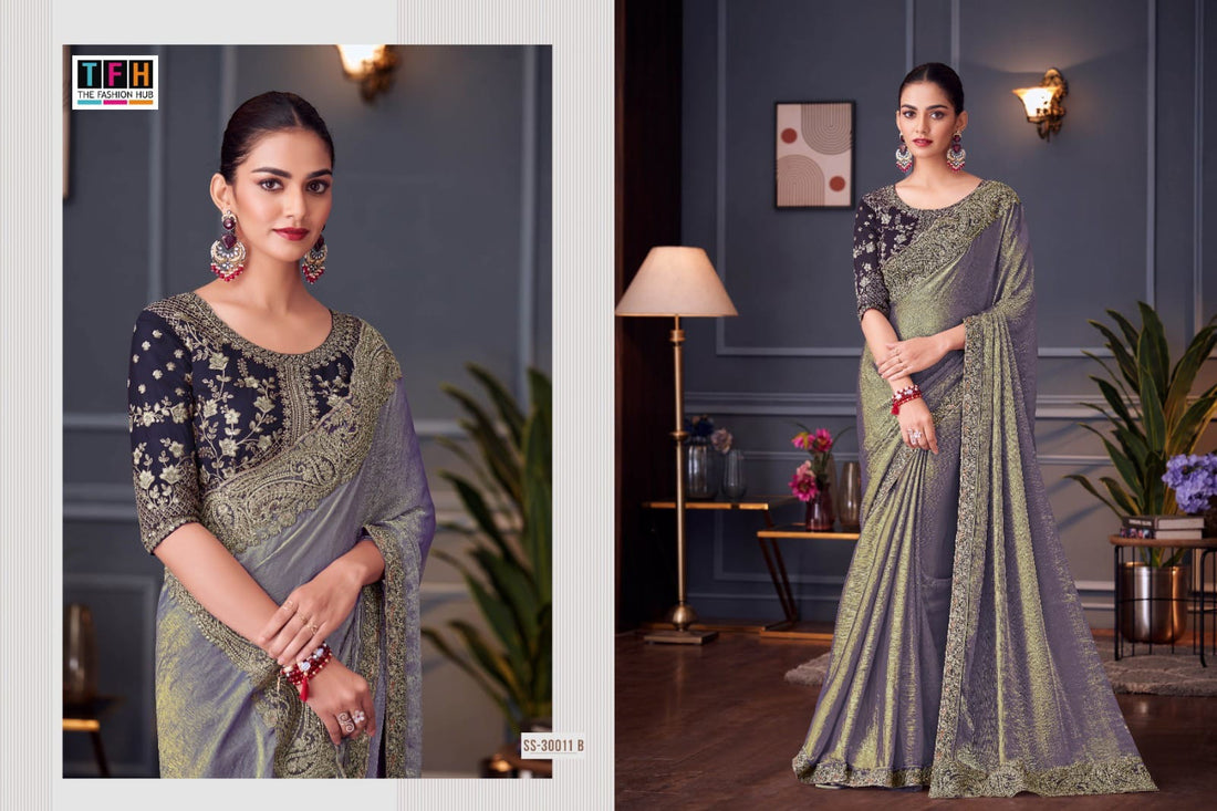 Double Tone Silk plus georgette blouse