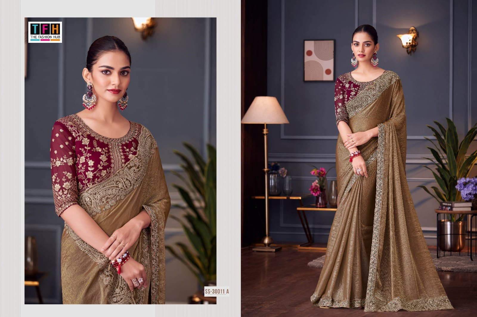 Double Tone Silk plus georgette blouse