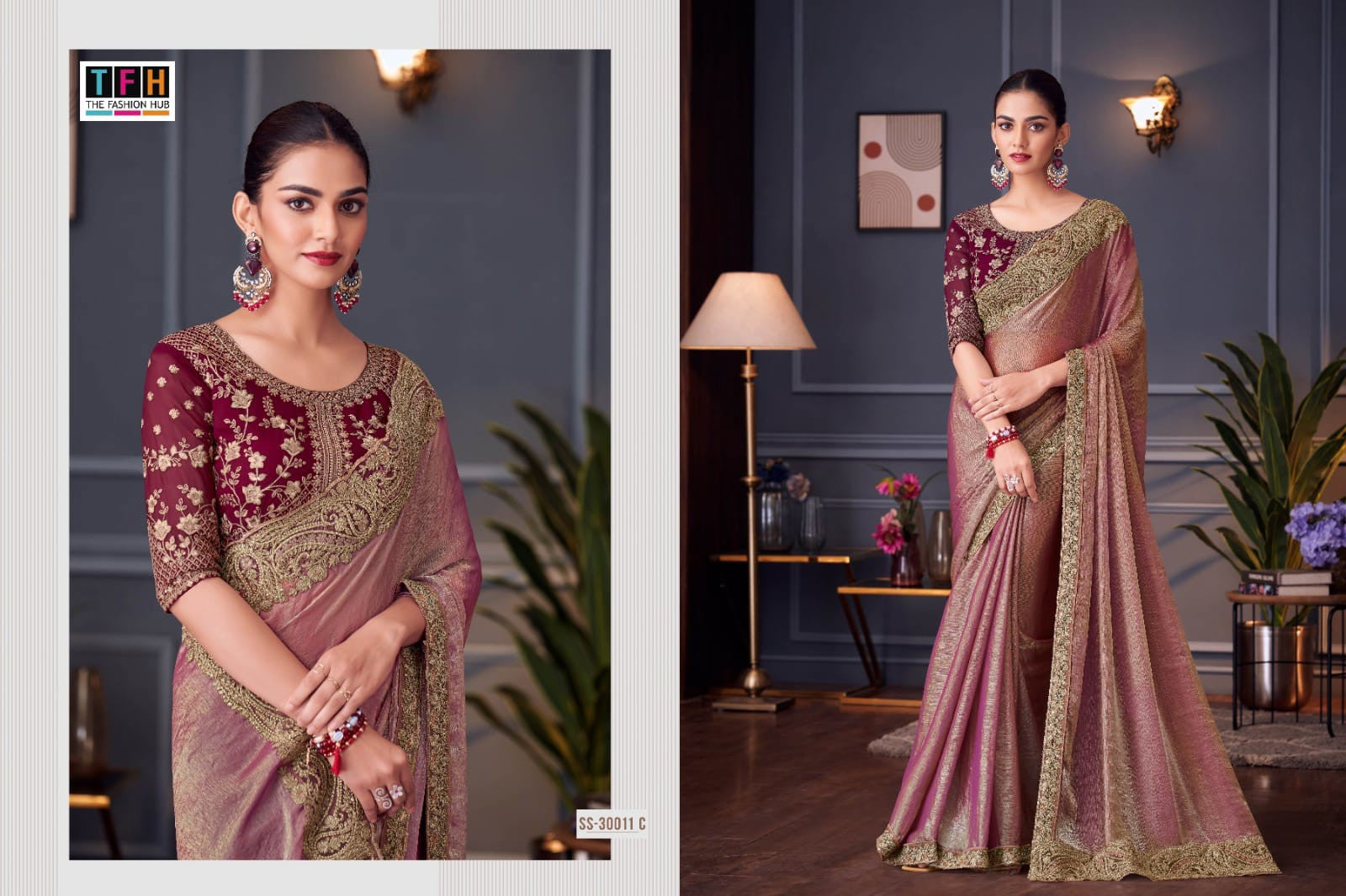 Double Tone Silk plus georgette blouse