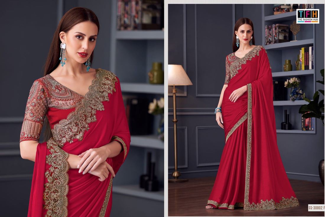 Silk Chiffon Party Wear Saree Collection