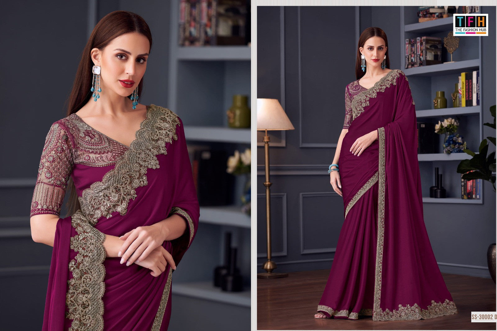 Silk Chiffon Party Wear Saree Collection