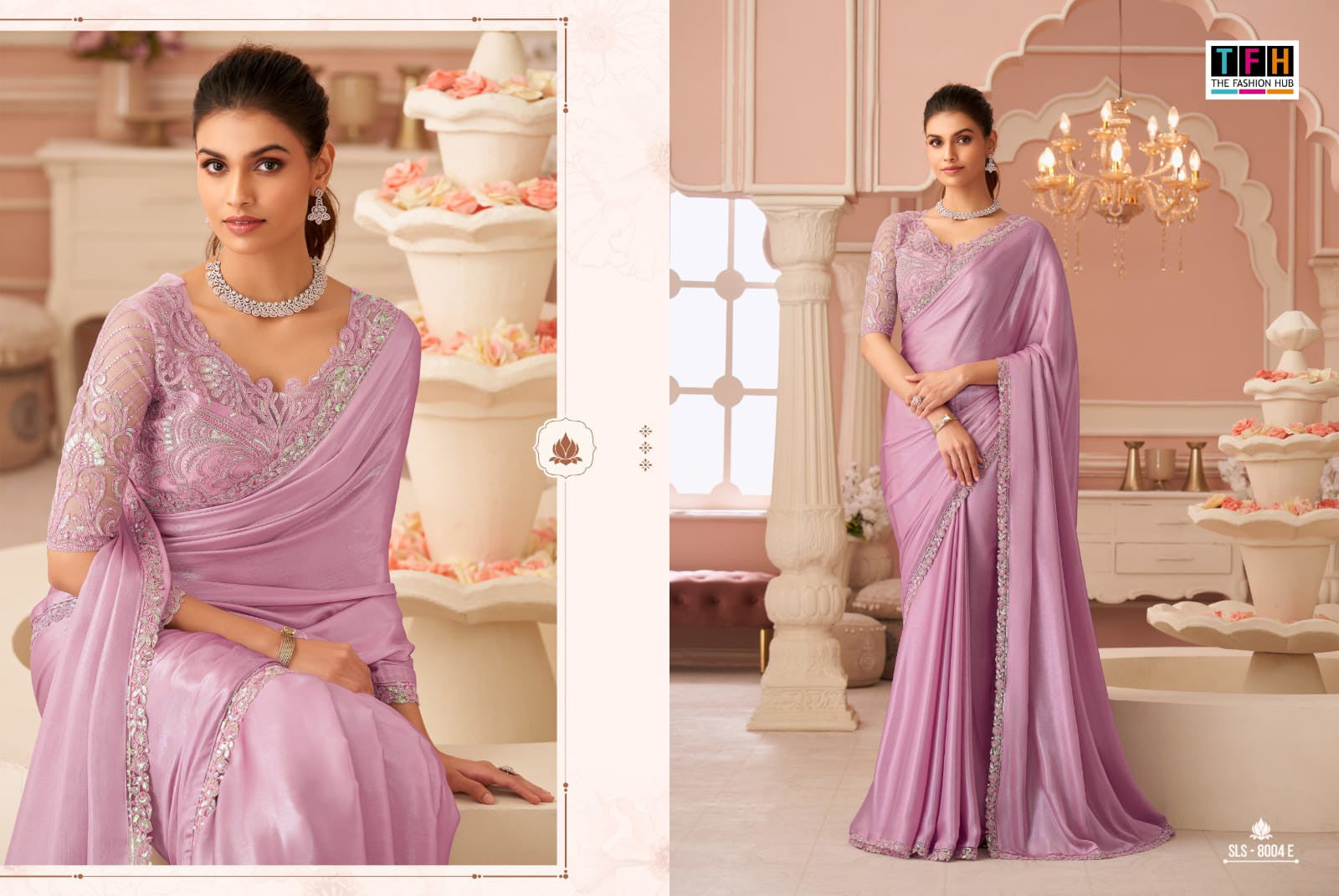 Silver Chiffon Shimmer Saree Collection