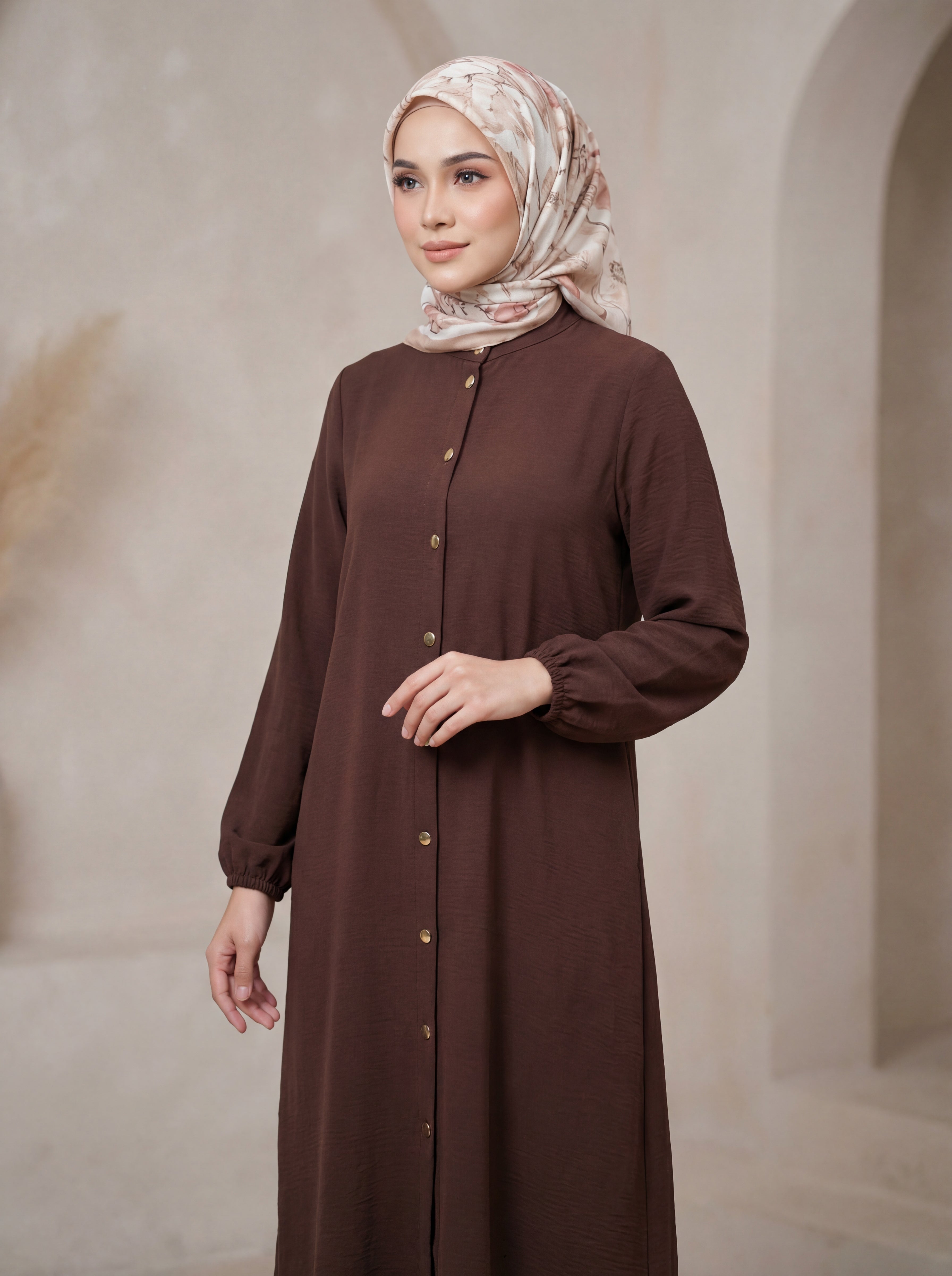 Square Sleeve Front-Open Burqa