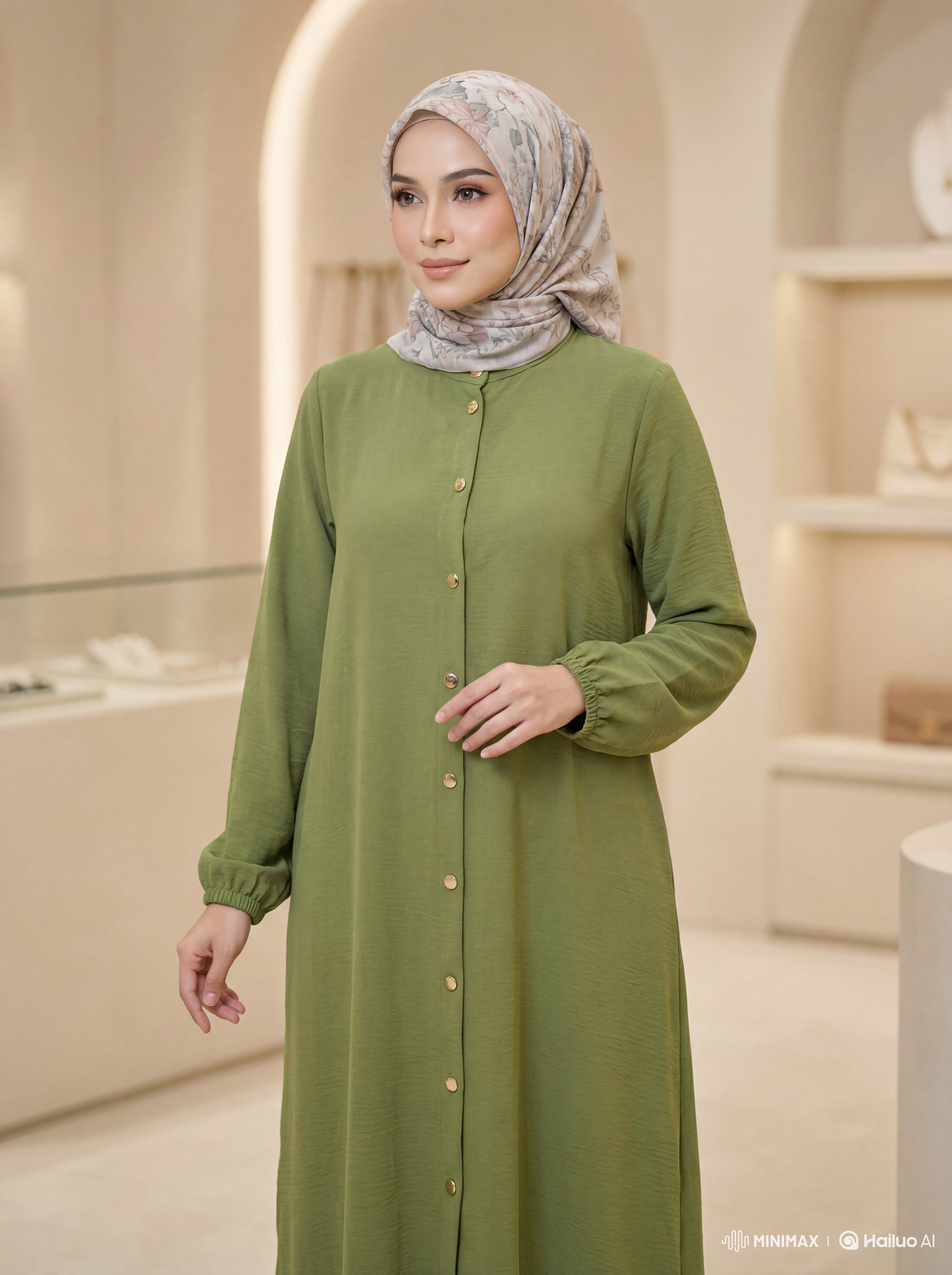 Square Sleeve Front-Open Burqa