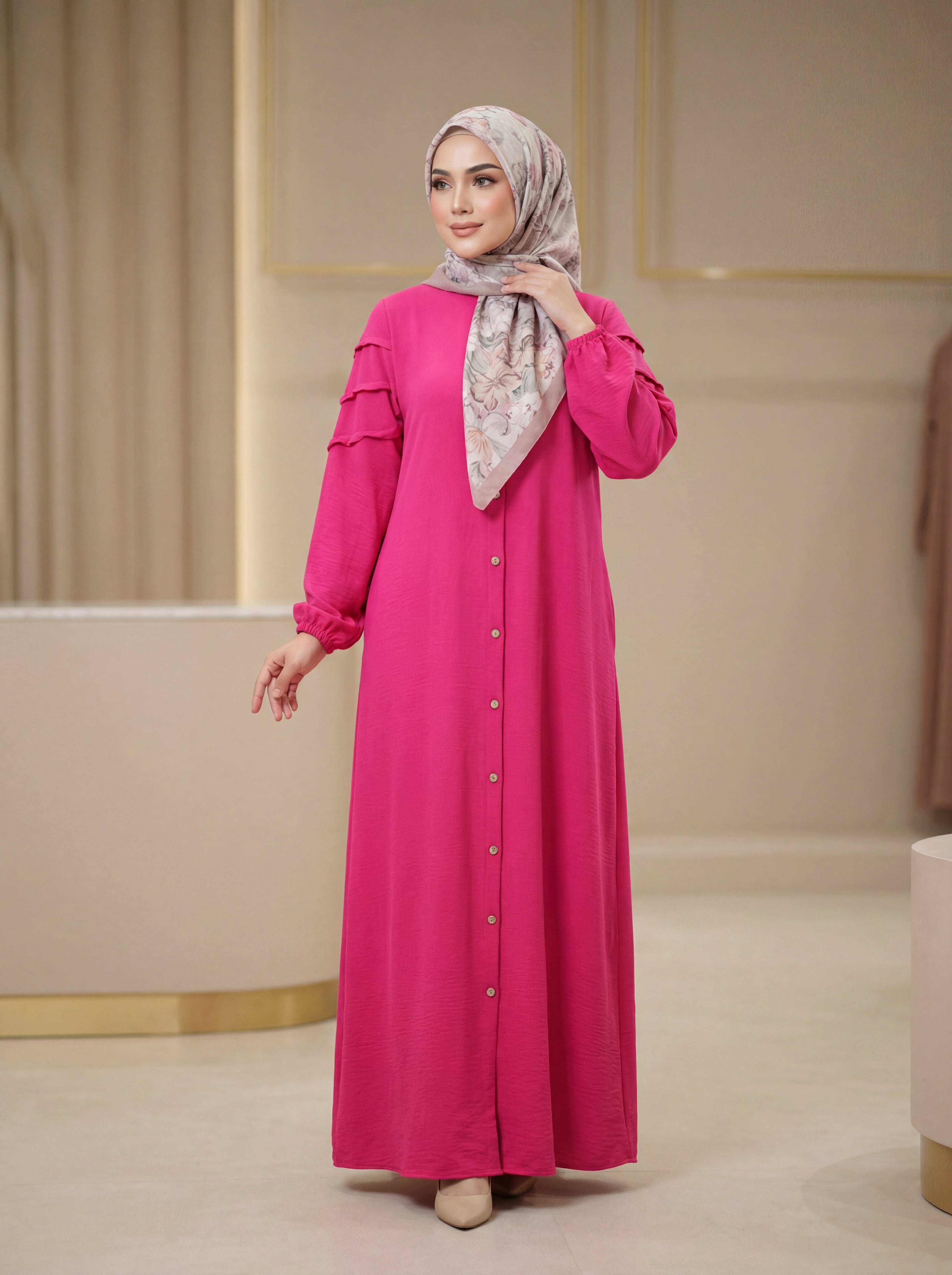 Square Sleeve Front-Open Burqa