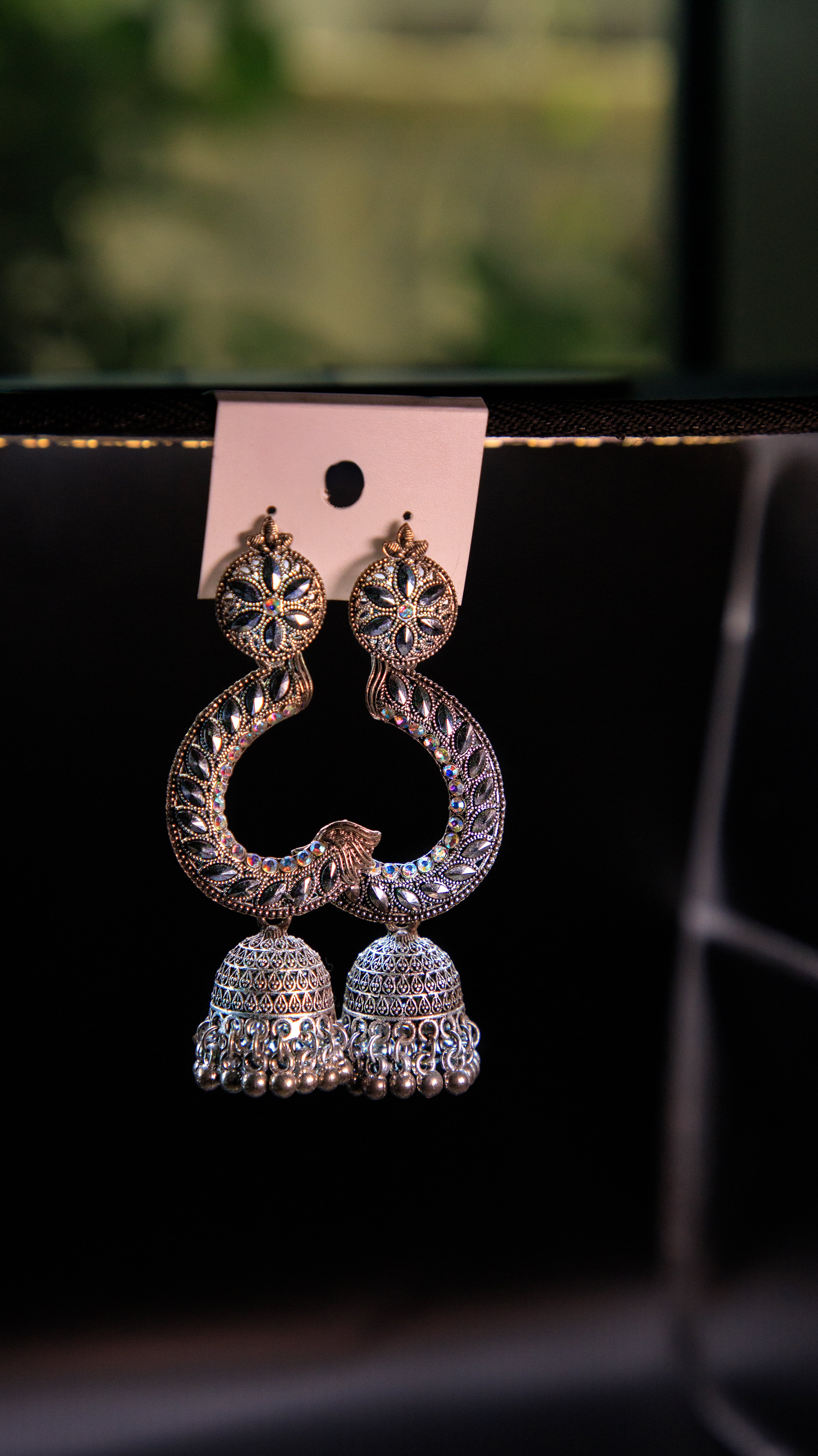 Ethnic Oxidized Jhumka style Earrings