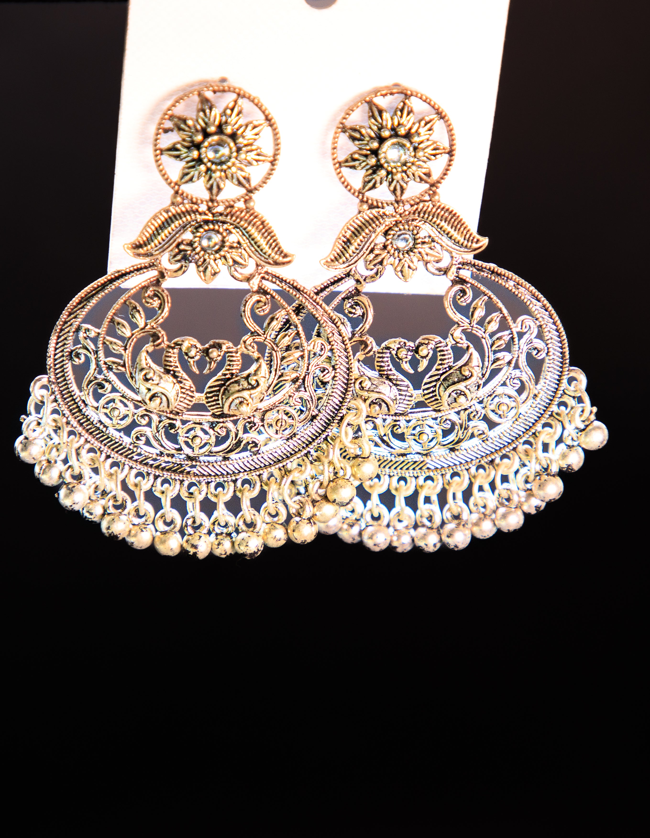 Ethnic Oxidized Jhumka style Earrings