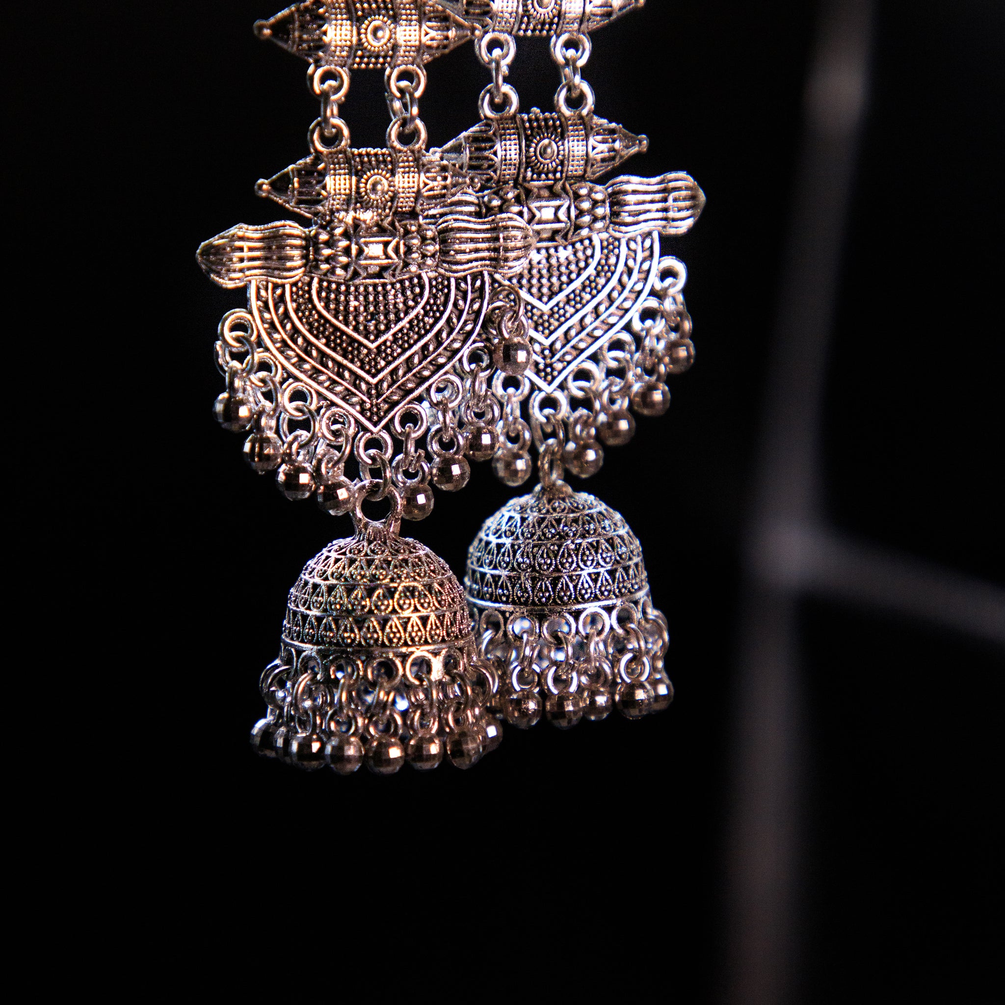 Ethnic Oxidized Jhumka style Earrings