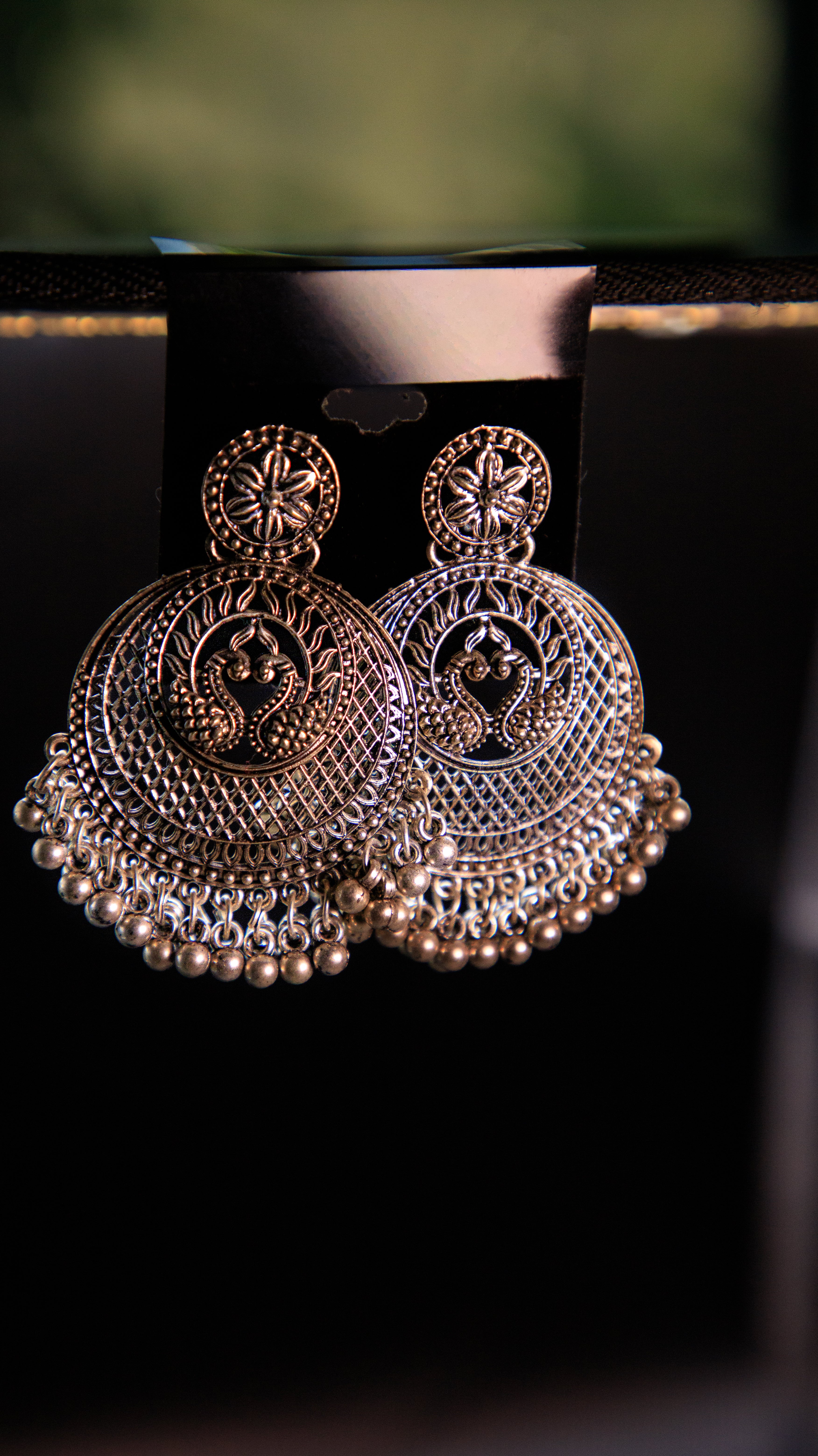 Ethnic Oxidized Jhumka style Earrings