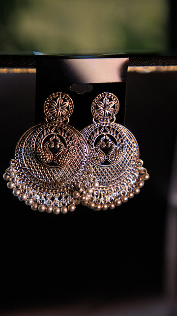 Ethnic Oxidized Jhumka style Earrings