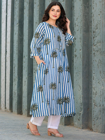 Women Multi Printed Pure Cotton A-Line Kurta Sets