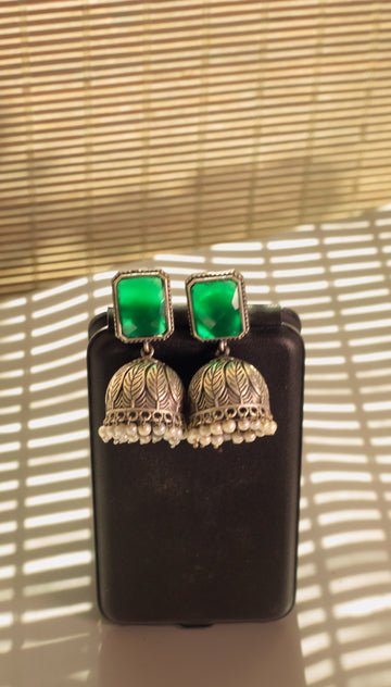Stylish Oxidized Jhumka Earrings