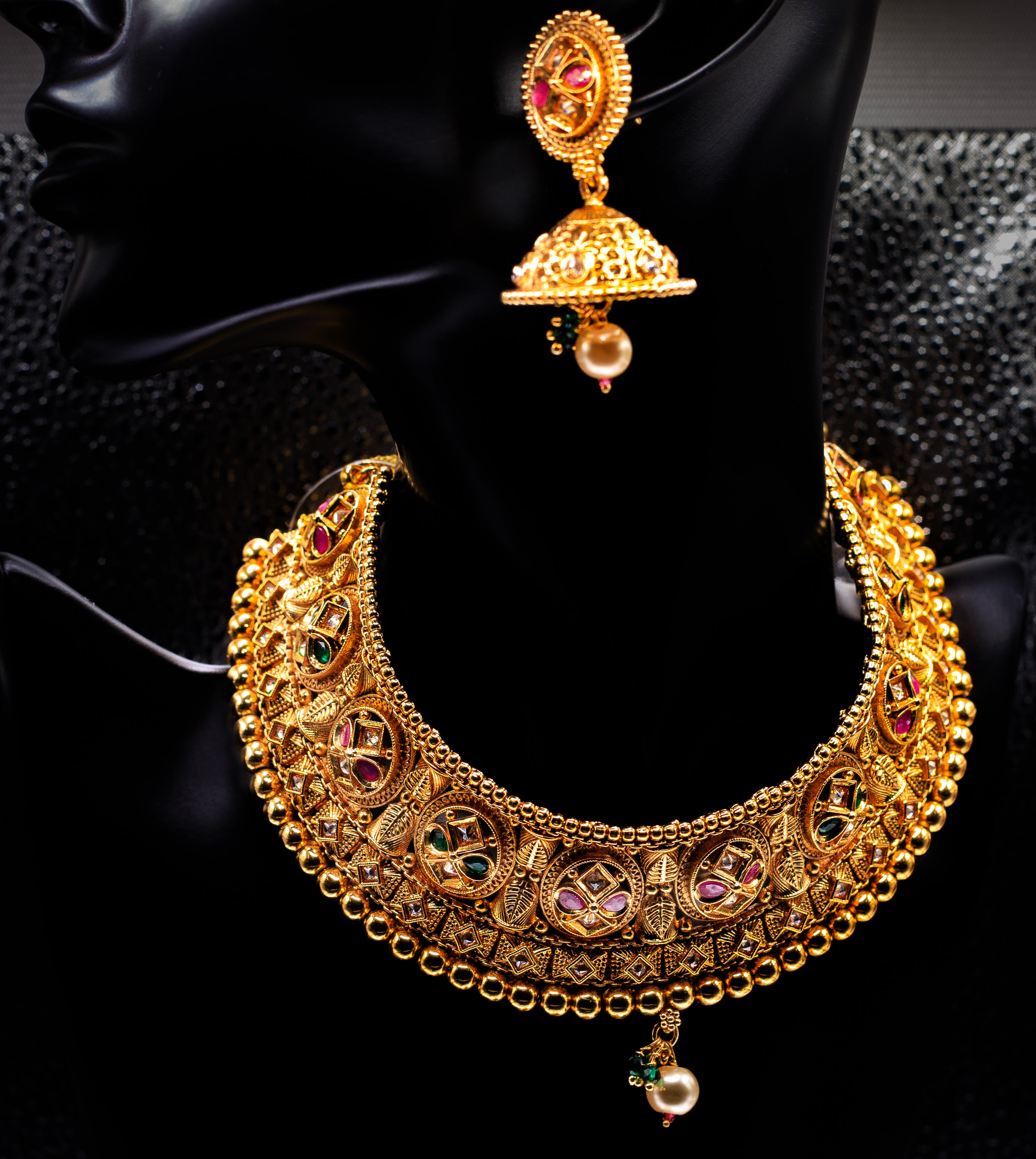 Choker Necklace Set with beads and Meenakari work