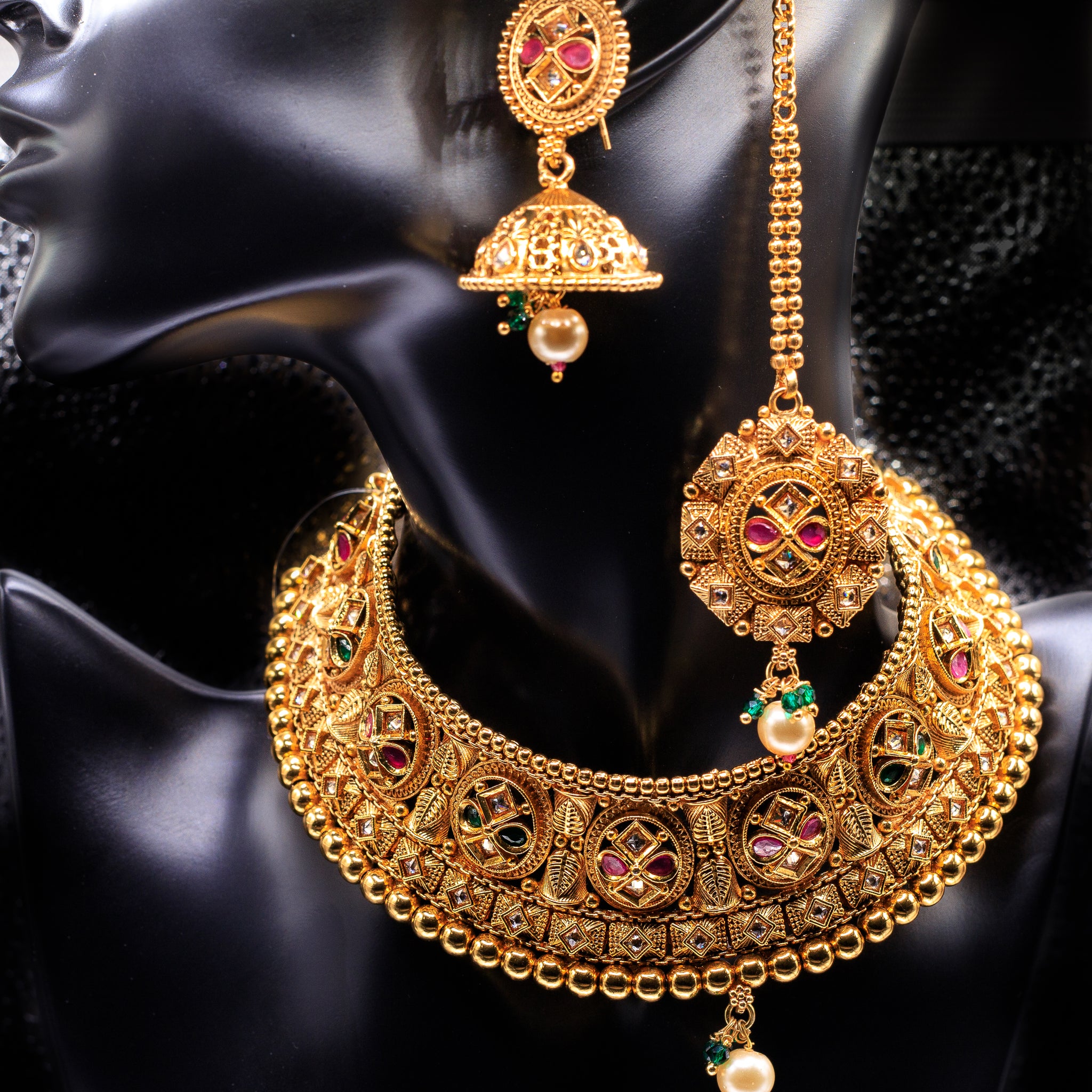 Choker Necklace Set with beads and Meenakari work