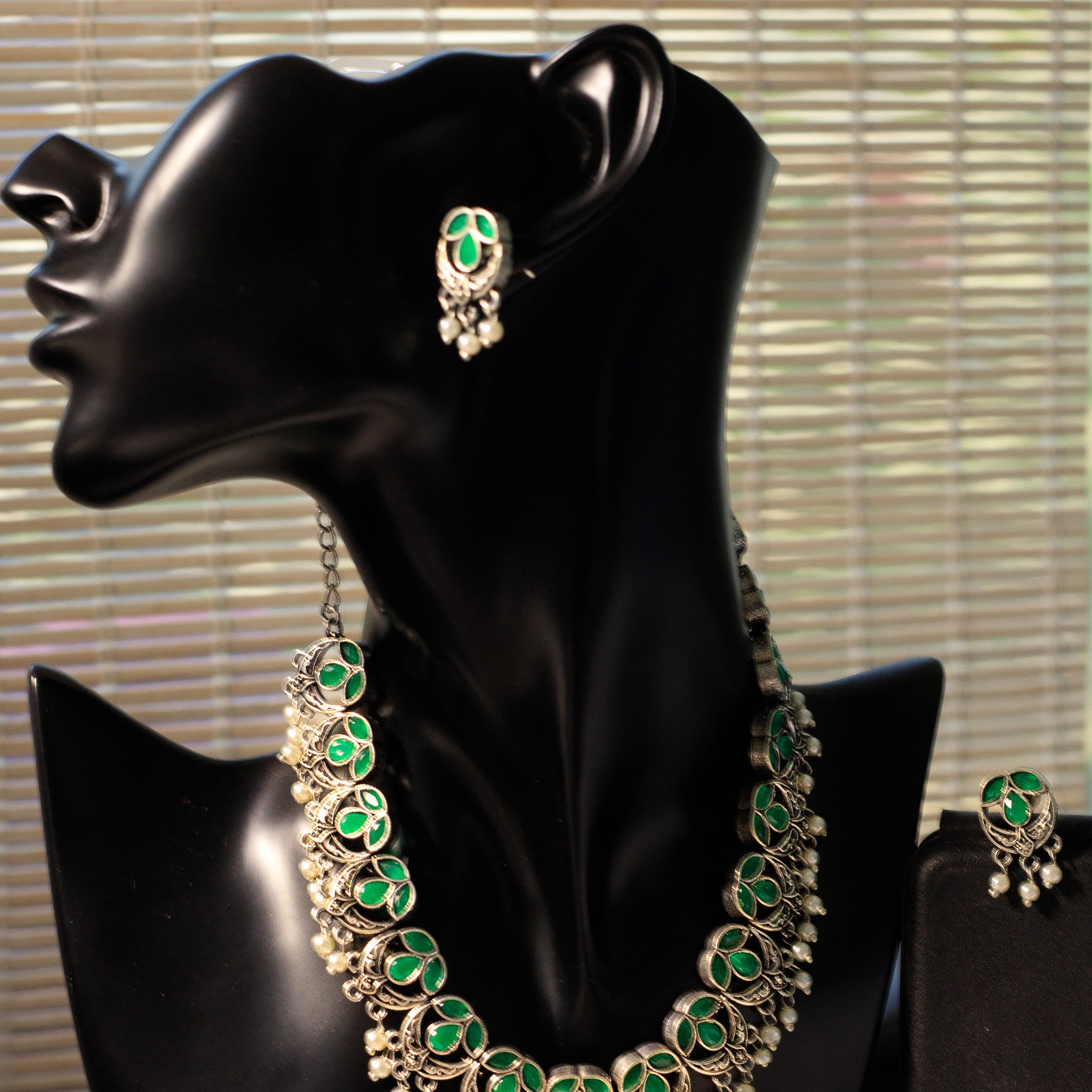 Stylish Oxidized Necklace with Earrings