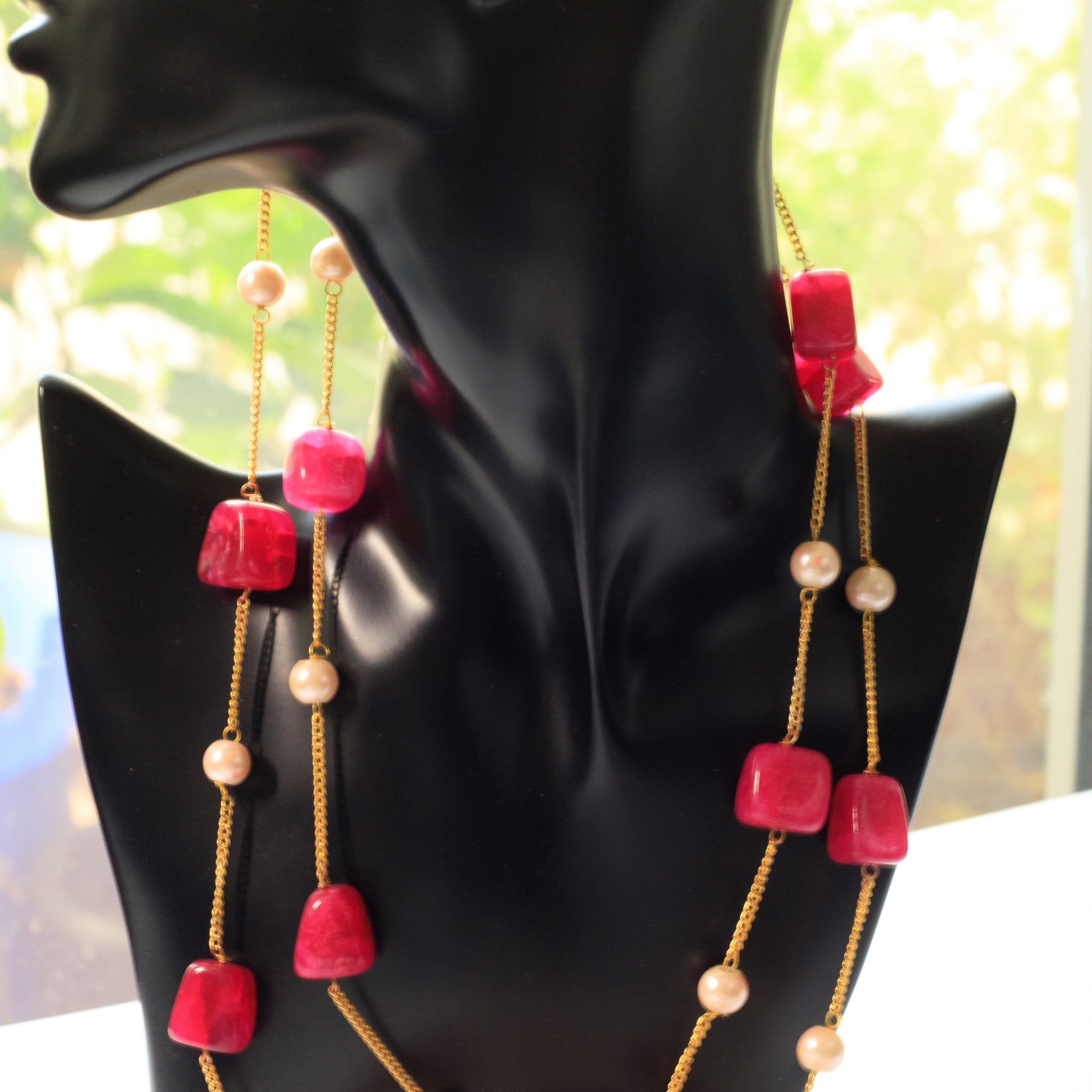 Beach Going beaded necklace with Earrings