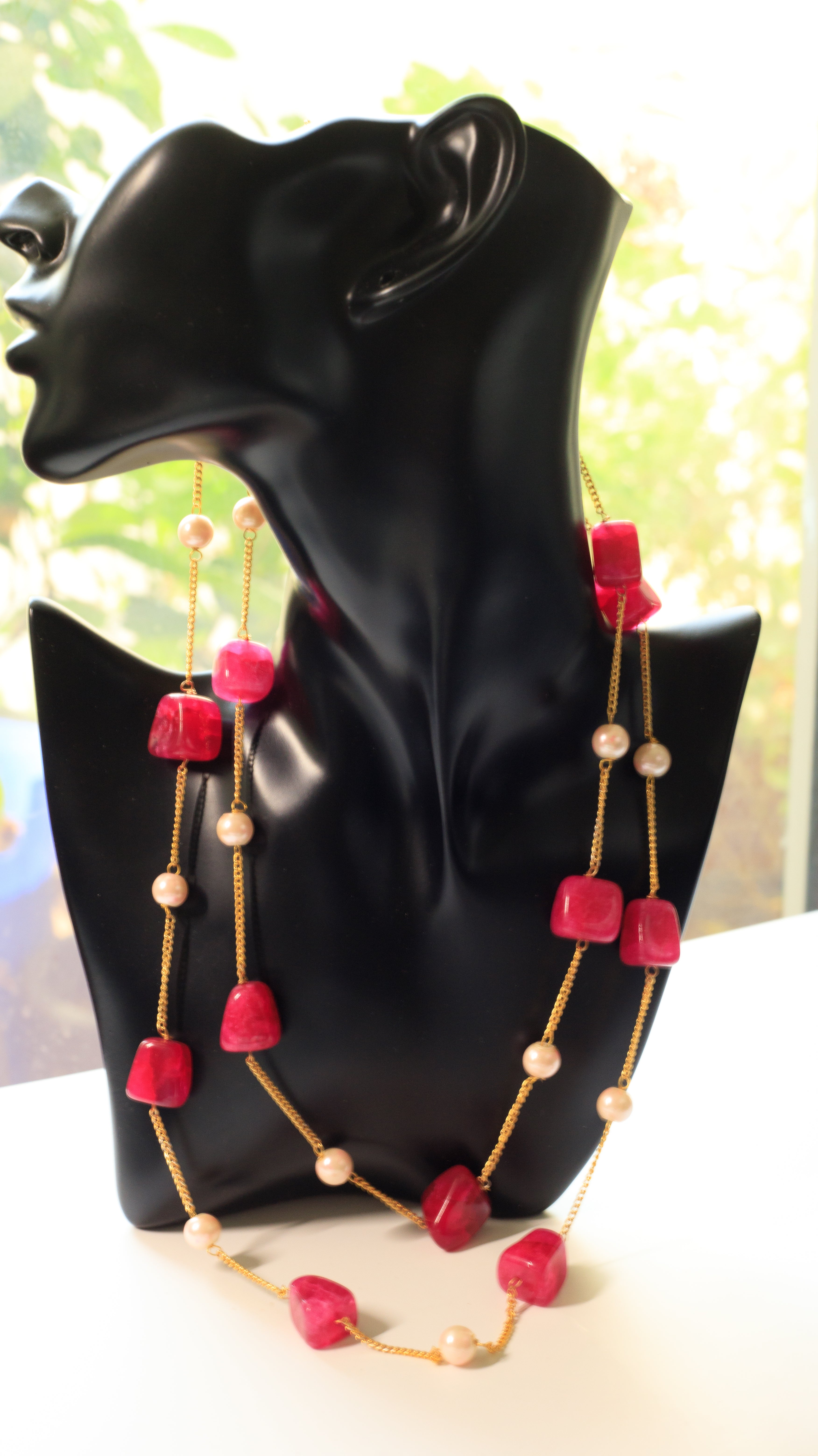 Beach Going beaded necklace with Earrings