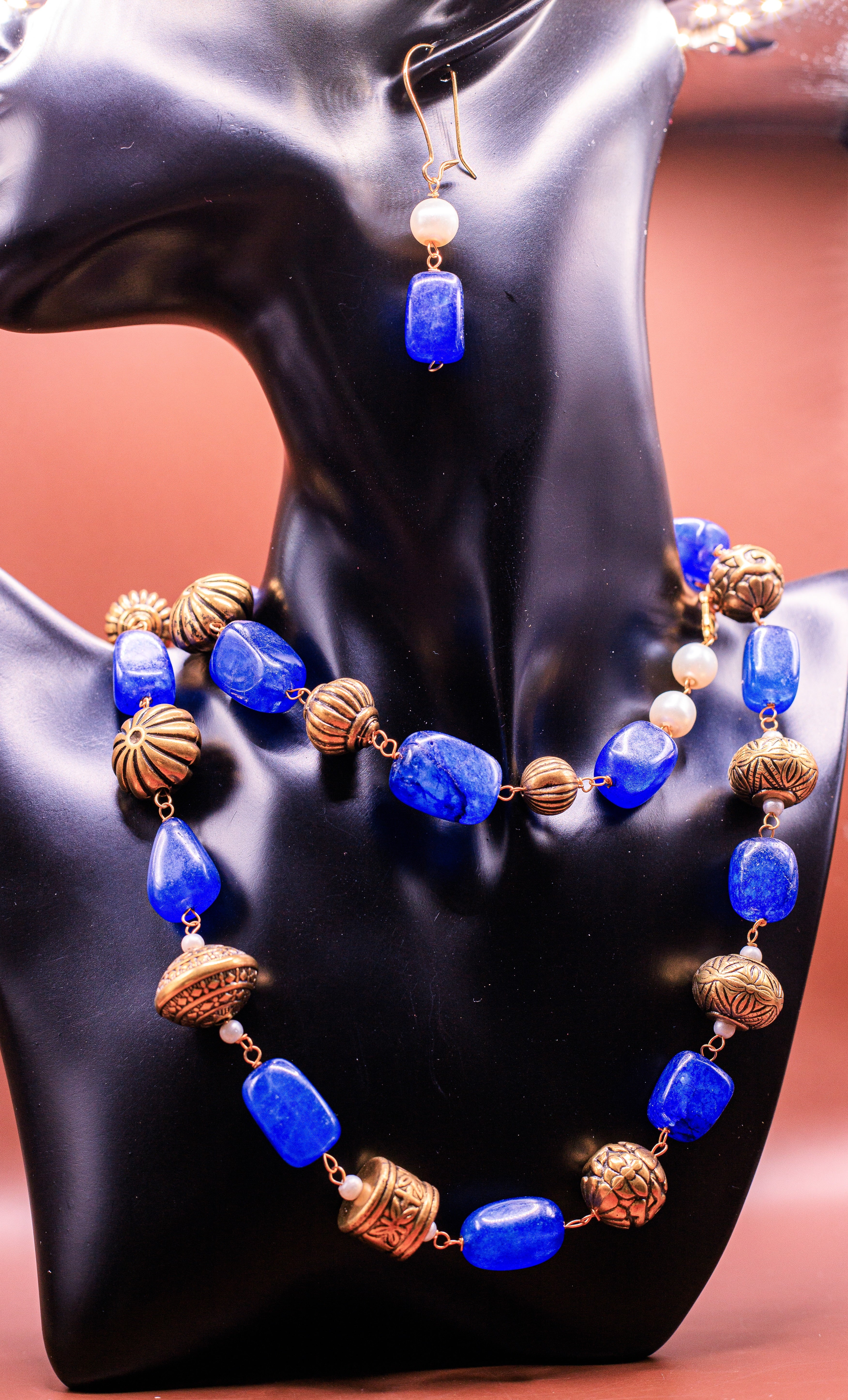Beaded Necklace with earring