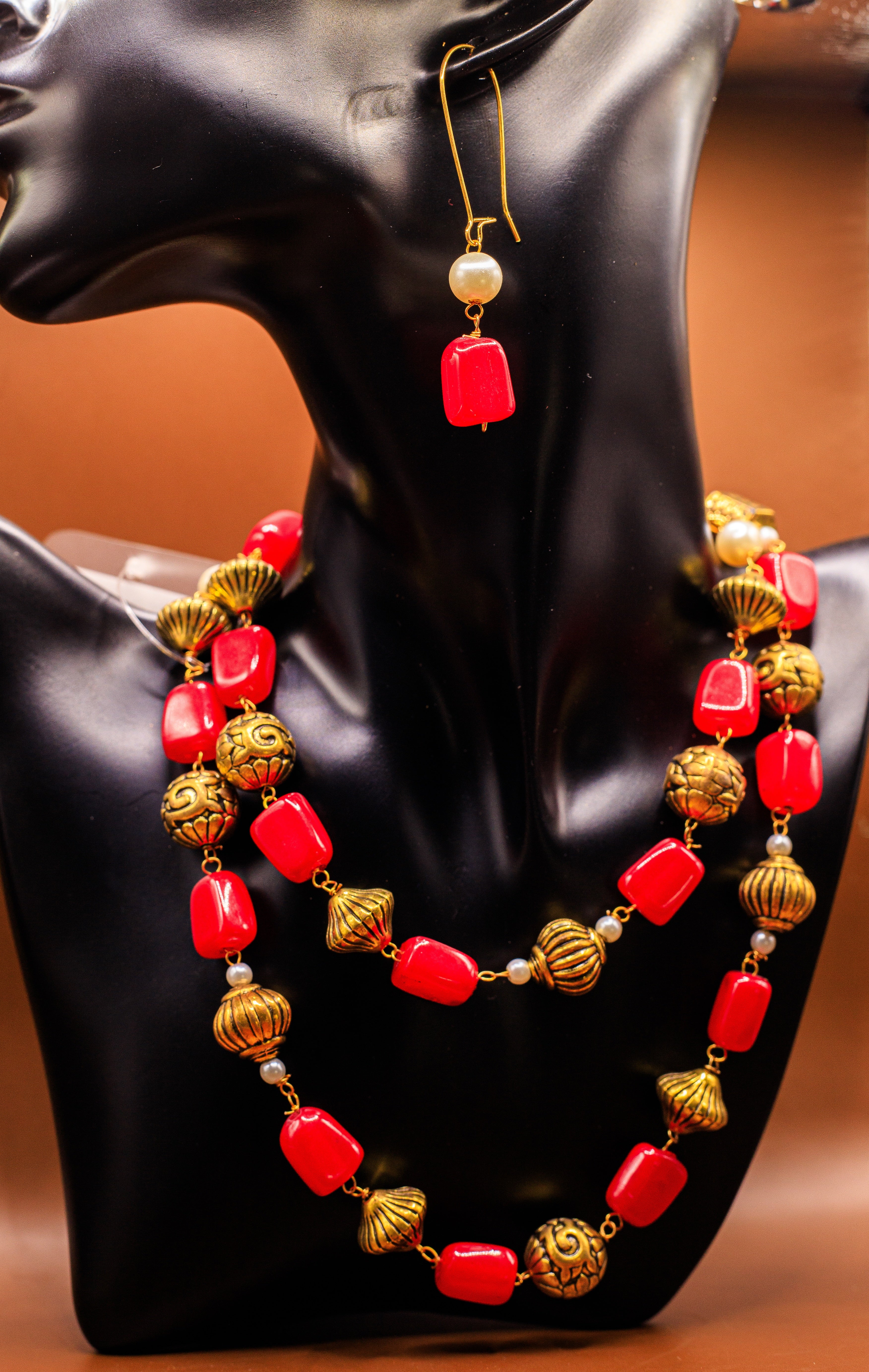 Beaded Necklace with earring