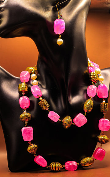 Beaded Necklace with earring