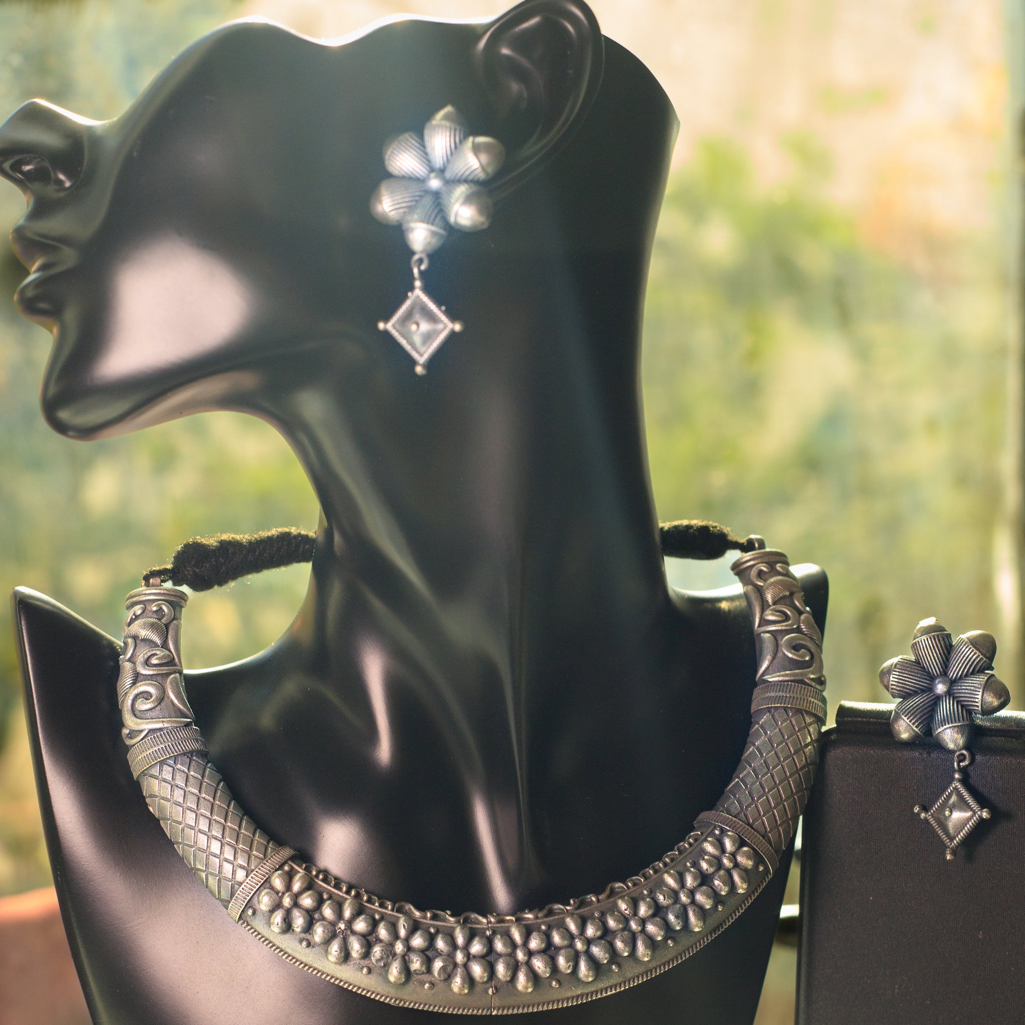 Stylish Oxidized Necklace and Earring