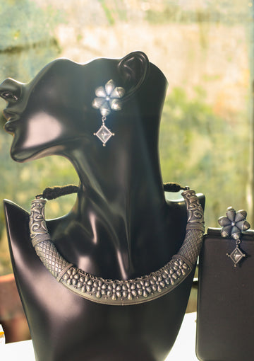 Stylish Oxidized Necklace and Earring