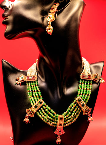 Choker Necklace with beads and Menakari work