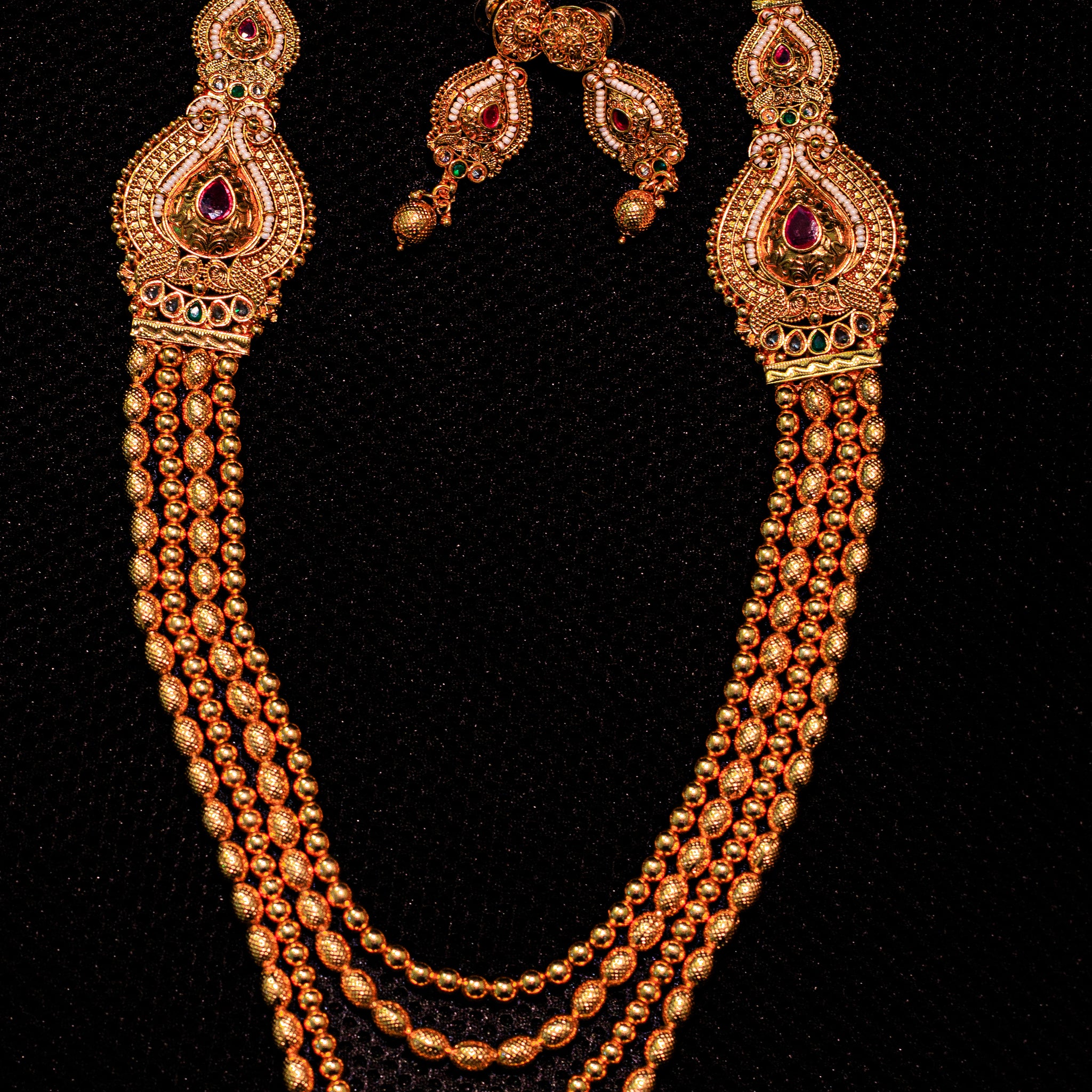 Long polki designed Necklace with Earrings