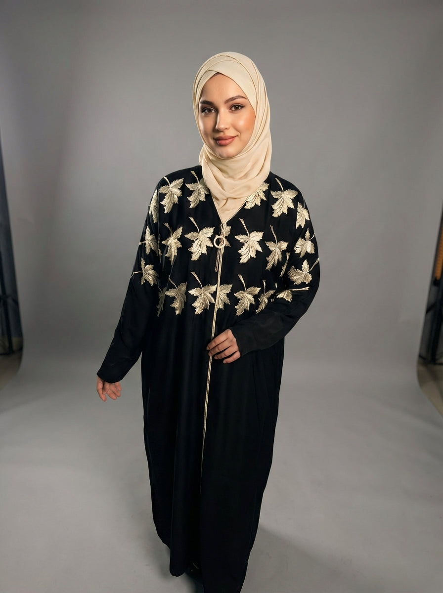 The Ivy &amp: Leaf Embroidered Abaya