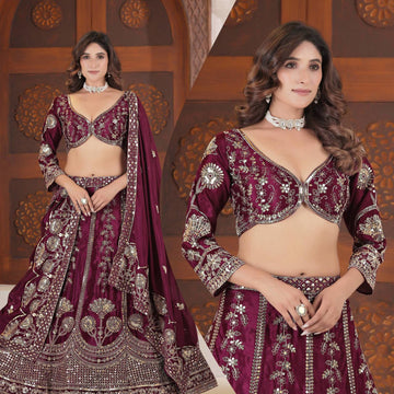 Sequins & Zari Embroidery Work Lehenga Choli