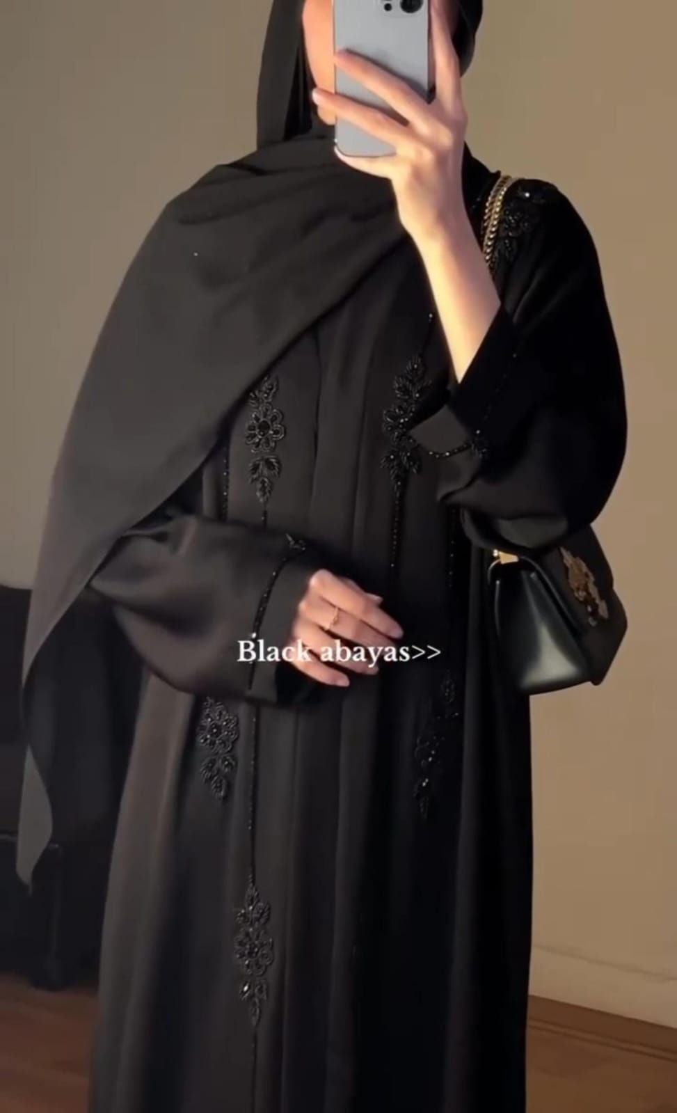 Fabric Fancy Handwork Front-Open burqa