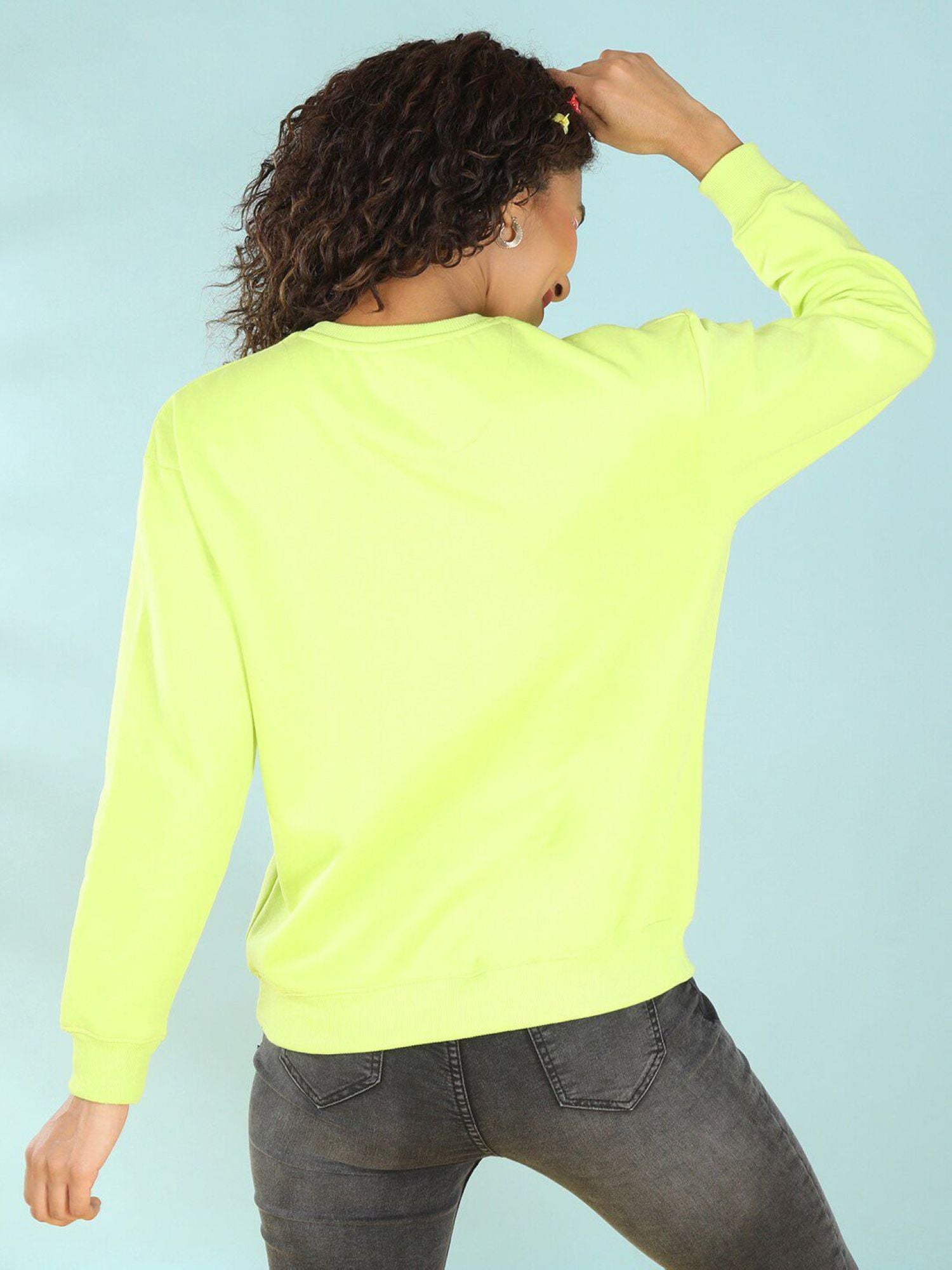 Floral Lime Green Sweat shirt